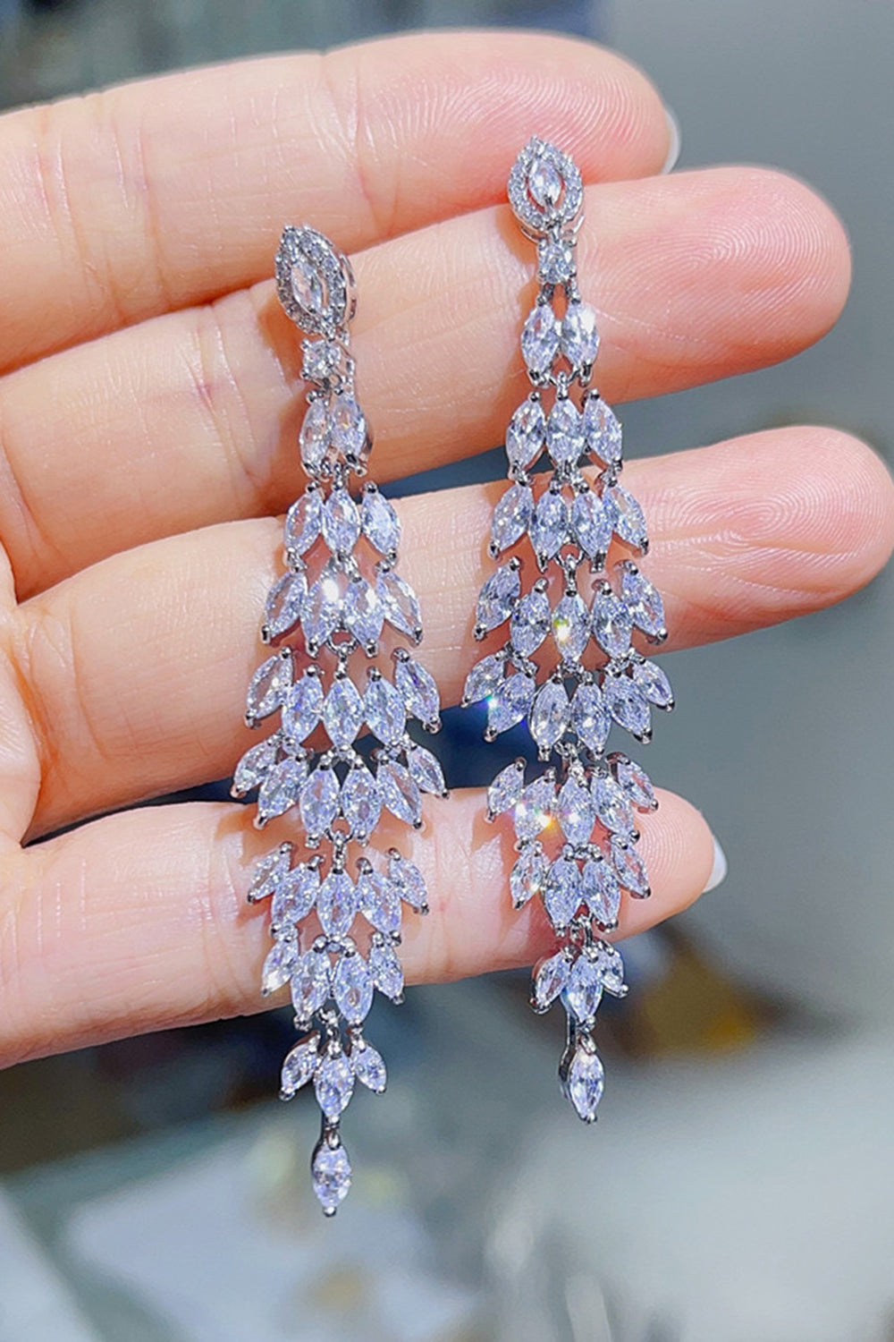 Pendientes colgantes de diamantes de imitación amarillos