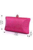 Bolso de fiesta de noche de diamantes de imitación fucsia brillante