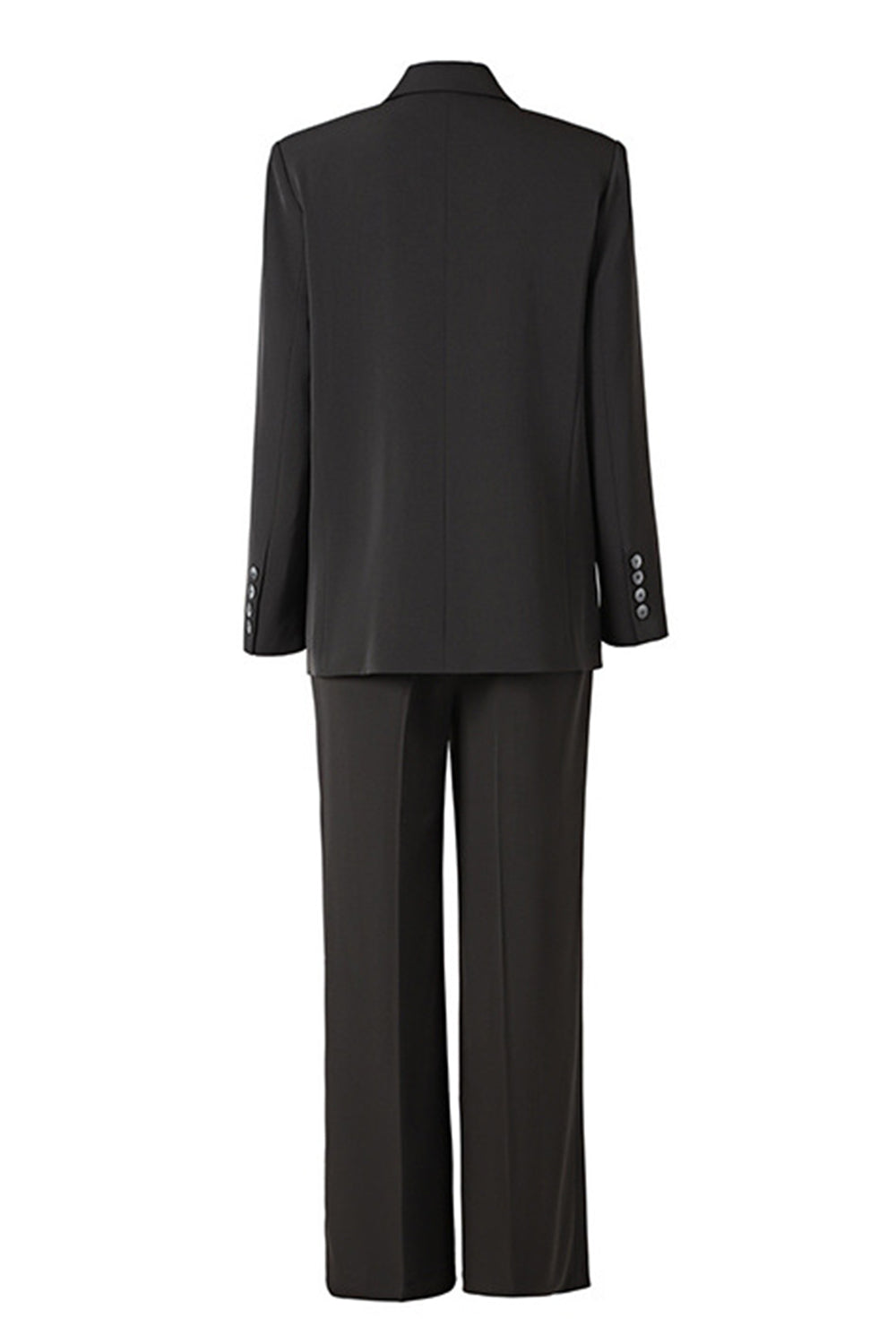 Traje de mujer de doble botonadura de 2 piezas con cuentas negras brillantes