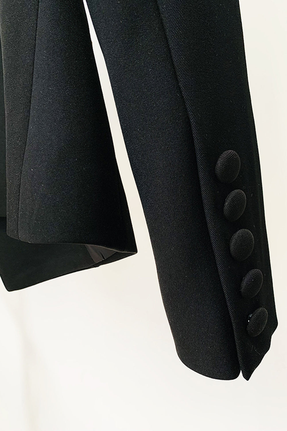 Blazer de moda de mujer delgada de doble botonadura con cuentas de diamantes