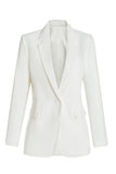 Blazer de mujer con solapa con muescas blancas