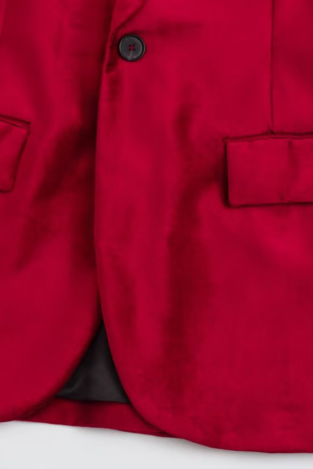 Blazer de mujer de manga larga burdeos con un botón