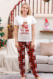 Pijama navideño a juego familiar con cuadros rojos