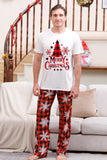 Pijama navideño a juego familiar con cuadros rojos