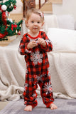 Pijama navideño a juego familiar con cuadros rojos