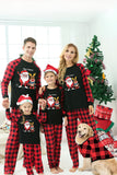 Conjuntos de pijamas a cuadros rojos de la familia navideña