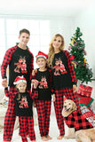 Conjuntos de pijamas a cuadros rojos de la familia navideña
