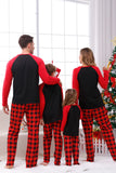 Conjuntos de pijamas a cuadros rojos de la familia navideña