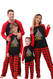 Conjuntos de pijamas a cuadros rojos de la familia navideña