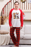 Pijama a cuadros rojos navideños familiares a juego