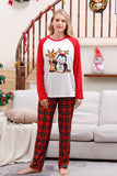 Pijama a cuadros rojos navideños familiares a juego