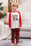 Pijama a cuadros rojos navideños familiares a juego