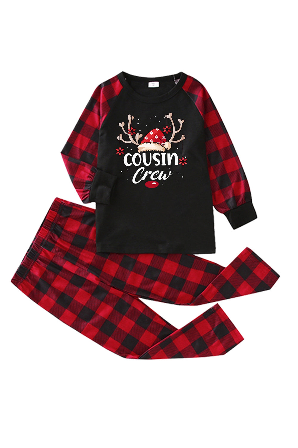 Imprimir Pijama de Navidad Familiar con Cuadros Rojos