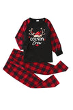 Imprimir Pijama de Navidad Familiar con Cuadros Rojos