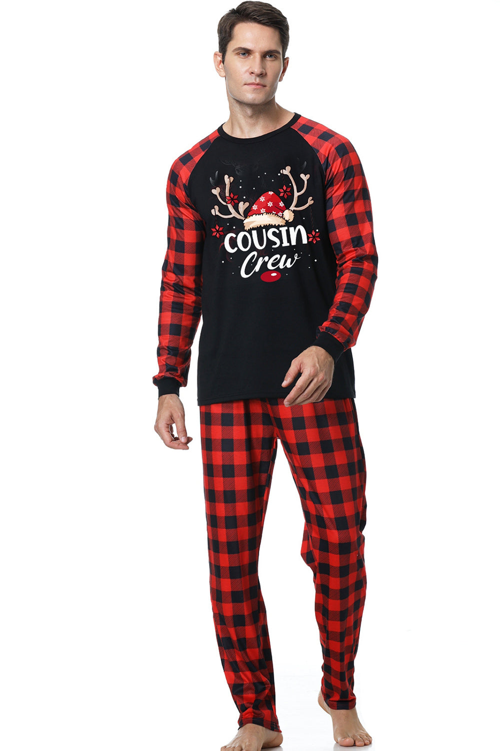 Imprimir Pijama de Navidad Familiar con Cuadros Rojos
