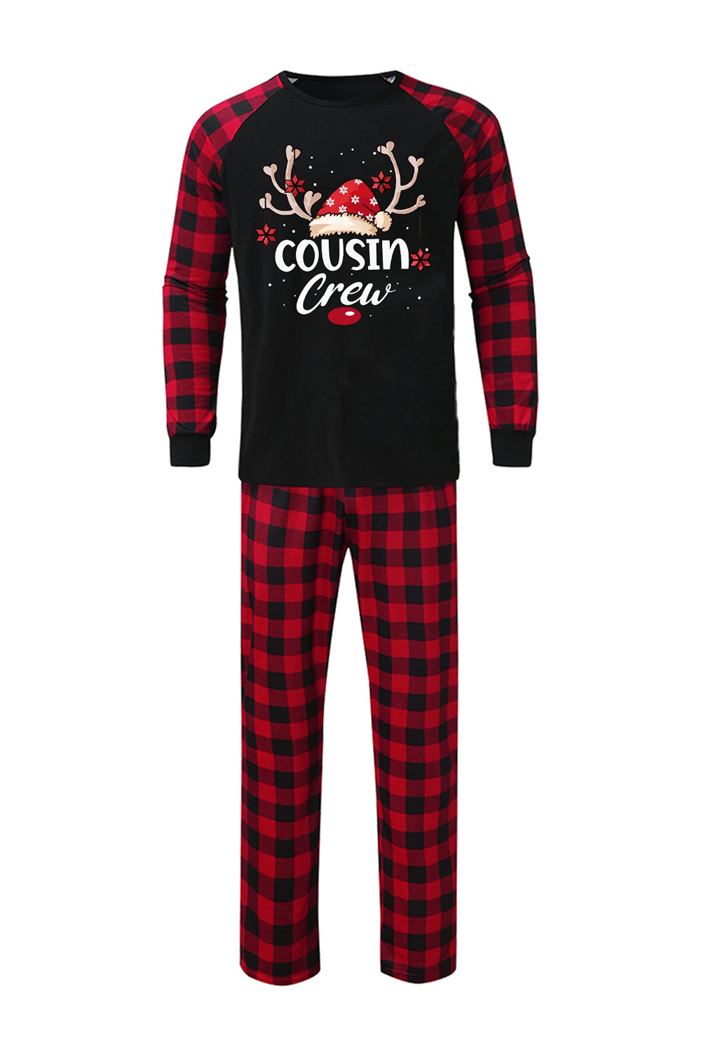 Imprimir Pijama de Navidad Familiar con Cuadros Rojos