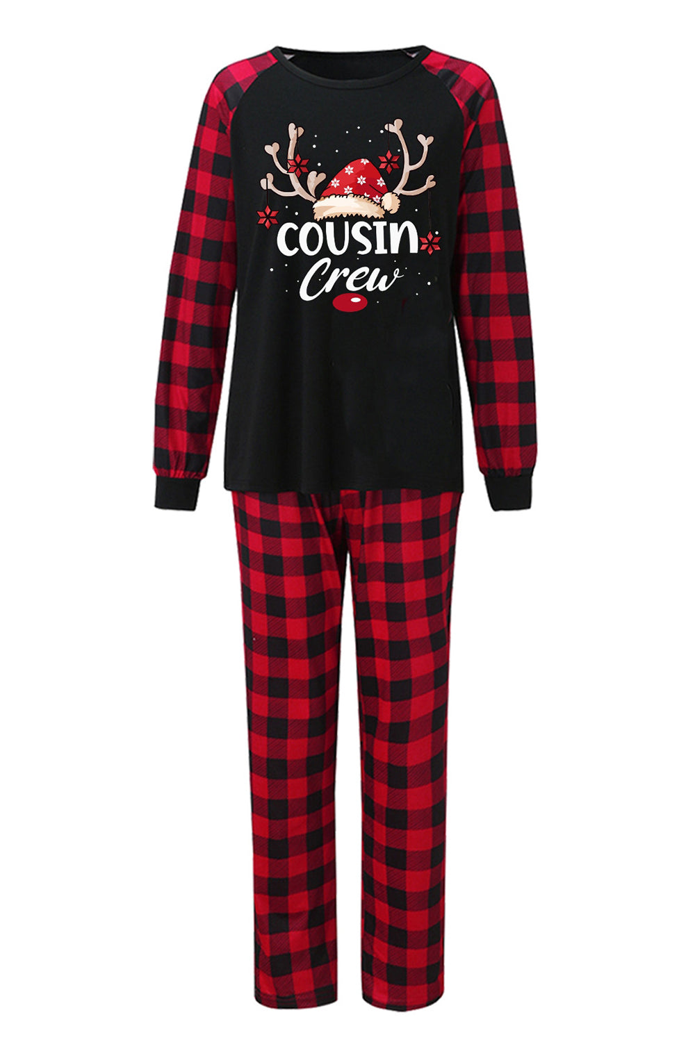 Imprimir Pijama de Navidad Familiar con Cuadros Rojos