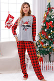 Imprimir Pijama de Navidad Familiar con Cuadros Rojos