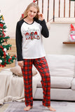 Pijama navideño familiar a cuadros de manga larga