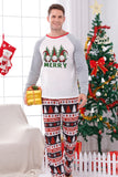 Pijama navideño familiar a juego con estampado gris de manga larga