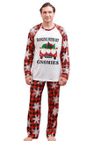 Conjuntos de pijamas familiares con estampado rojo navideño