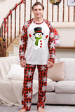 Conjuntos de pijamas familiares con estampado rojo navideño