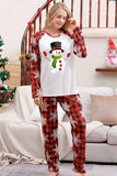 Conjuntos de pijamas familiares con estampado rojo navideño