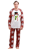 Conjuntos de pijamas familiares con estampado rojo navideño