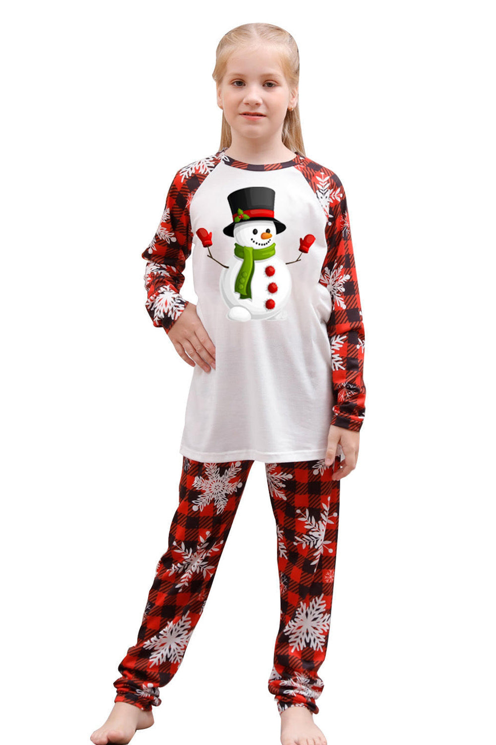 Conjuntos de pijamas familiares con estampado rojo navideño