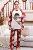Conjuntos de pijamas familiares con estampado rojo navideño