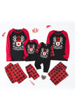 Conjuntos de pijamas con estampado navideño de cuadros rojos con perro