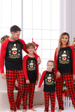 Conjuntos de pijamas con estampado navideño de cuadros rojos con perro