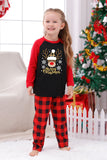Conjuntos de pijamas con estampado navideño de cuadros rojos con perro