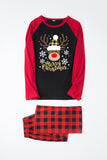 Conjuntos de pijamas con estampado navideño de cuadros rojos con perro