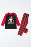 Conjuntos de pijamas con estampado navideño de cuadros rojos con perro