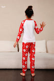 Pijama navideño familiar con estampado de ciervo rojo