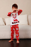 Pijama navideño familiar con estampado de ciervo rojo