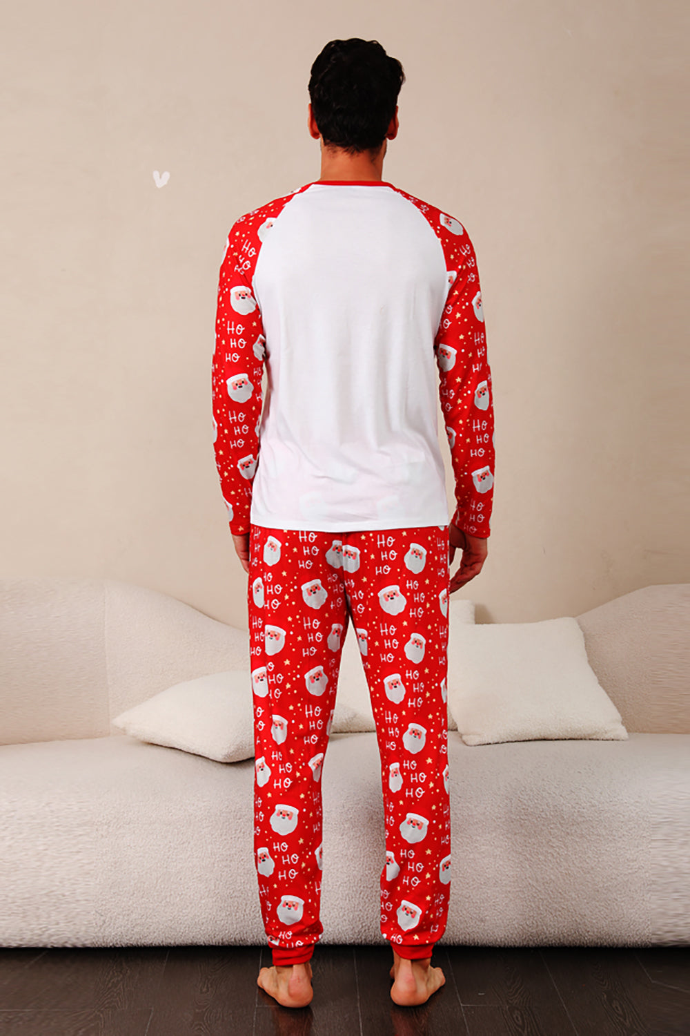 Pijama navideño familiar con estampado de ciervo rojo