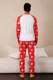 Pijama navideño familiar con estampado de ciervo rojo