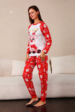Pijama navideño familiar con estampado de ciervo rojo