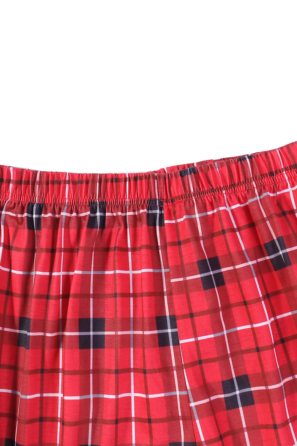 Pijama navideño familiar a cuadros rojos