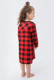 Juego de pijama de 2 piezas a juego de la familia de la familia a cuadros rojos
