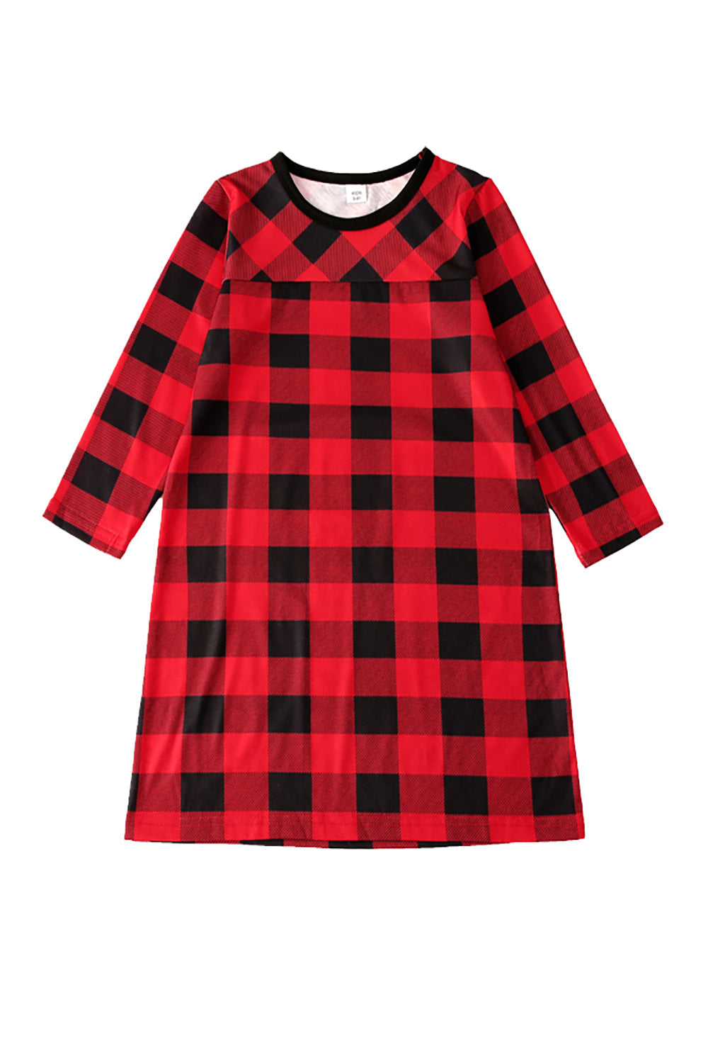 Juego de pijama de 2 piezas a juego de la familia de la familia a cuadros rojos