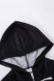 Family Cozy Skeleton Black Print Sudadera con capucha con cremallera