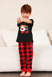 Conjunto de pijama a juego de la familia de la familia a cuadros rojos con mangas cortas