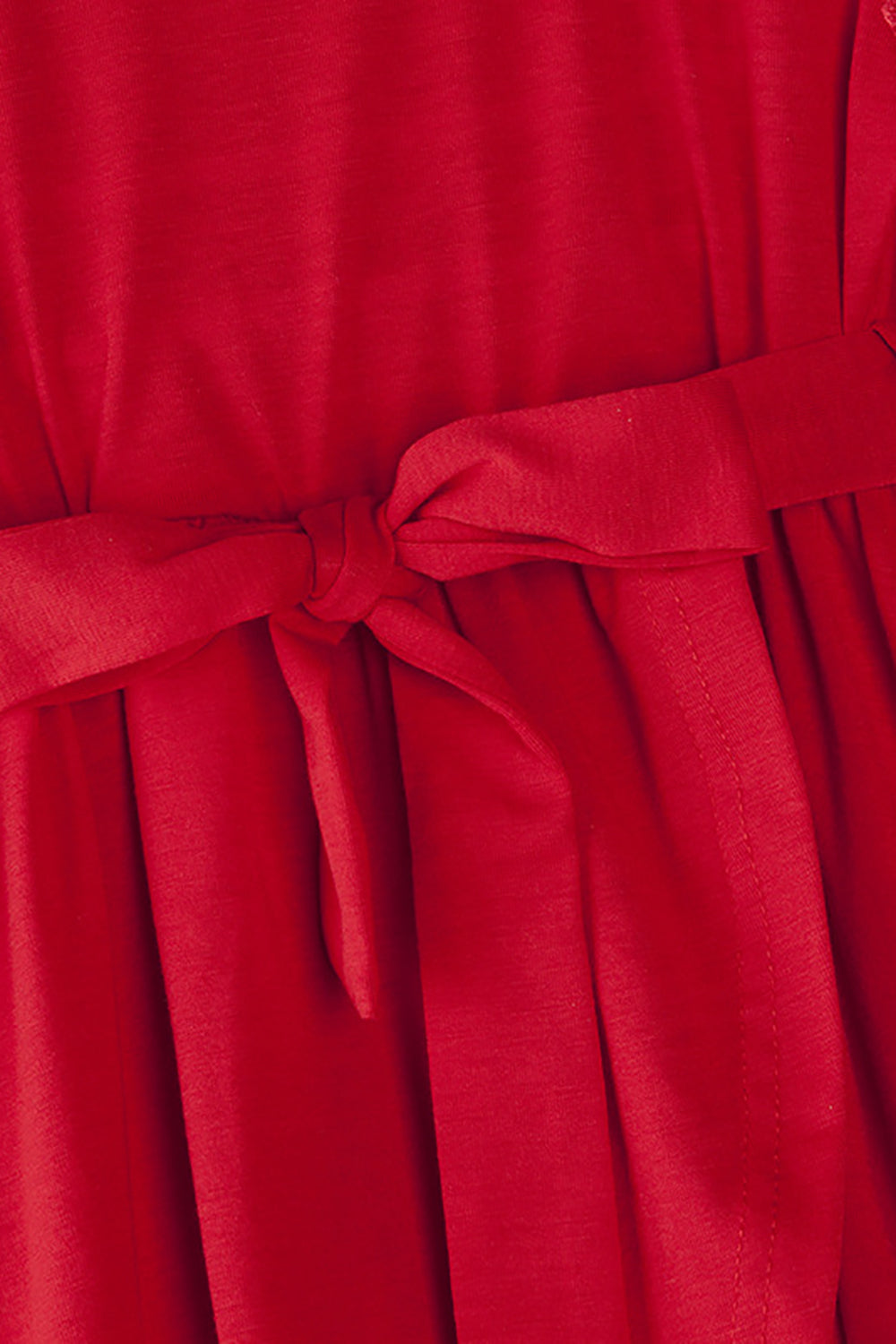 Vestidos de encaje rojo y camiseta de manga larga Conjuntos familiares a juego