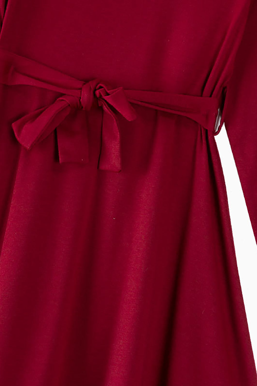 Vestidos a cuadros burdeos y camiseta de manga larga Conjuntos familiares a juego