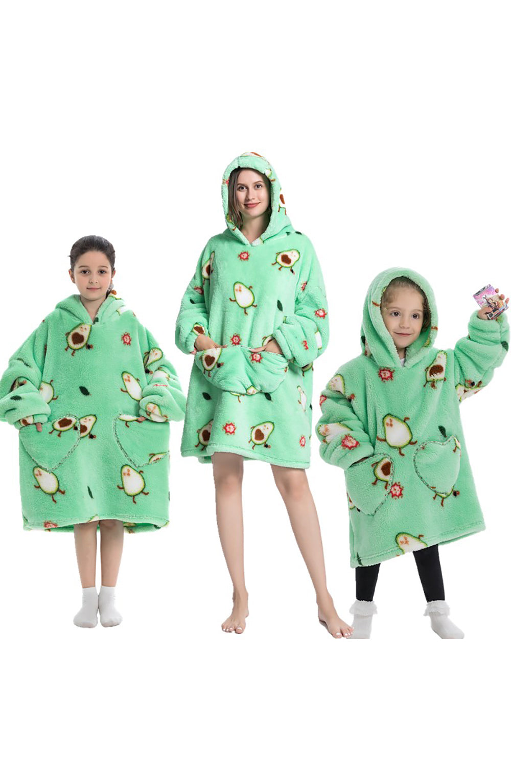 Sudadera con capucha con capucha portátil de gran tamaño de la familia de fresa negra