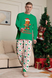 Pijama A Juego De La Familia De Navidad Verde Conjunto De Pijama Con Estampado De Papá Noel