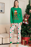 Pijama A Juego De La Familia De Navidad Verde Conjunto De Pijama Con Estampado De Papá Noel